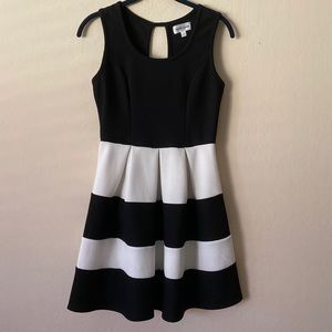 Black/White Fit and Flare Dress